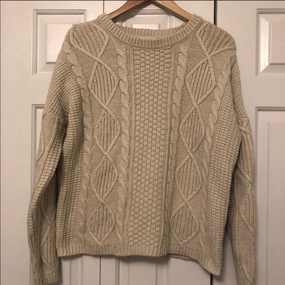 Anthropologie Tulle Chunky Knit Sweater